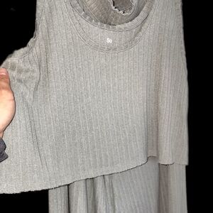 SO Light Gray Ribbed Knit Cami & Pants Set. Confortsble Soft Fabric.